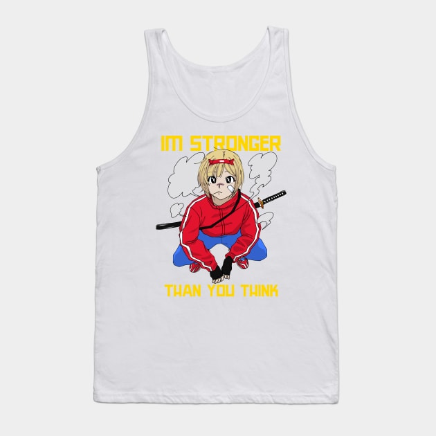 Strong Anime Girl Tank Top by GaroStudioFL